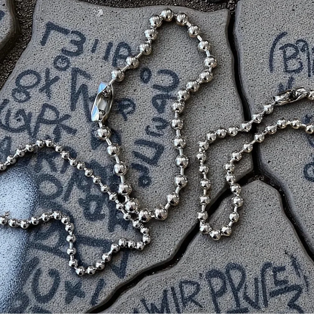 Ball Linked Chain Chunky Choker necklaces modern inspired look 3 different sizes